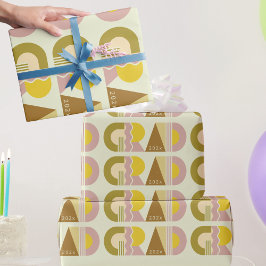 Graduation class of 2026 retro cadeaupapier