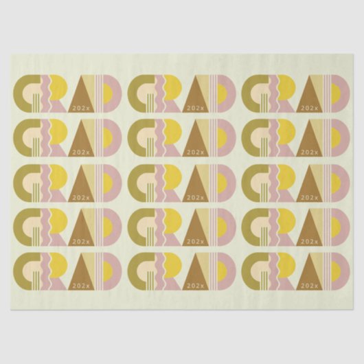 Graduation class of 2026 retro tissuepapier (Voorkant)
