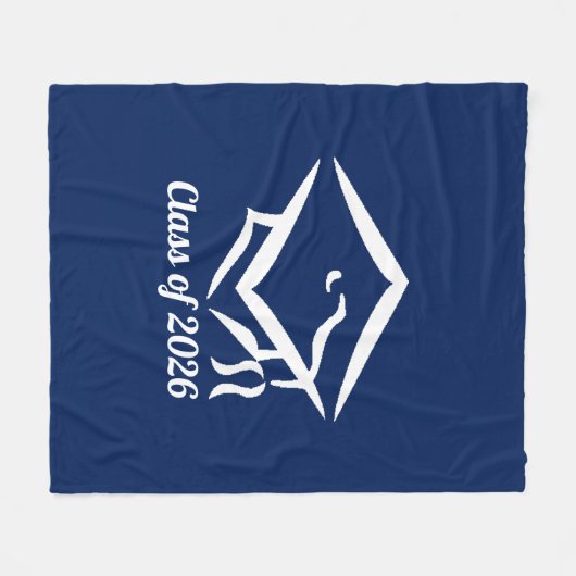 Graduation Class of 20?? BLUCLWHT Customize Year Fleece Deken (Voorkant (Horizontaal))