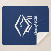 Graduation Class of 20?? BLUCLWHT Customize Year Sherpa Deken (Voorkant (horizontaal))