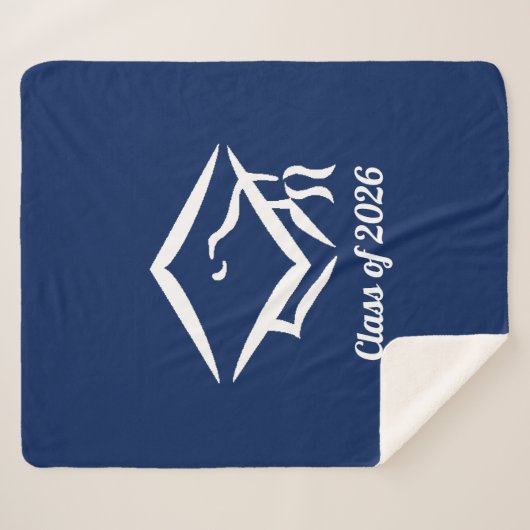 Graduation Class of 20?? BLUCLWHT Customize Year Sherpa Deken (Voorkant (horizontaal))