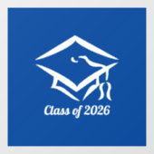Graduation Class of 20?? BLUWHT Customize Year Raamsticker (Vel)