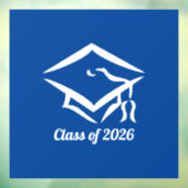 Graduation Class of 20?? BLUWHT Customize Year Raamsticker (Vel 3)