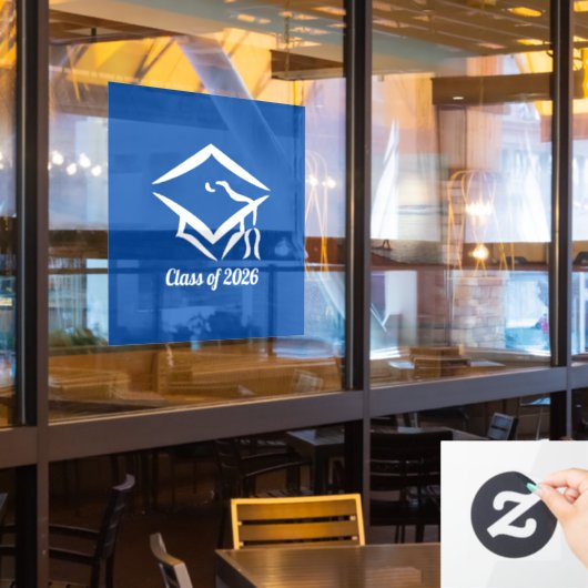 Graduation Class of 20?? BLUWHT Customize Year Raamsticker (Restaurant Raam)