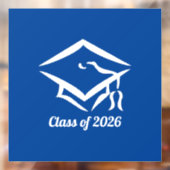 Graduation Class of 20?? BLUWHT Customize Year Raamsticker (Vel 2)