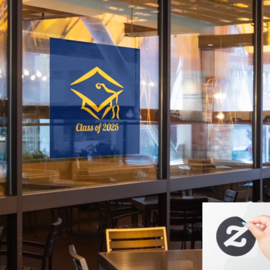 Graduation Class of 20?? NVYGLD Customize Year Raamsticker (Restaurant Raam)
