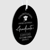 Graduation | Class year and school PHOTO black Ornament (voorkant)