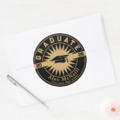 Graduation Classic Gold & Black Template Ronde Sticker (Envelop)