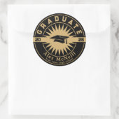 Graduation Classic Gold & Black Template Ronde Sticker (Tas)
