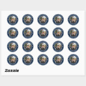 Graduation Classic Style Navy Ronde Sticker Vel (Vel)