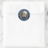 Graduation Classic Style Navy Ronde Sticker Vel (Tas)