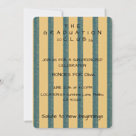 "Graduation Club" uitnodiging Papier Blad (Voorkant)
