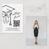 Graduation College Fund QR Code Cap & Bow Informatiekaartje (Voorkant / Achterkant)