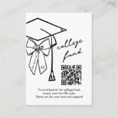 Graduation College Fund QR Code Cap & Bow Informatiekaartje (Voorkant)