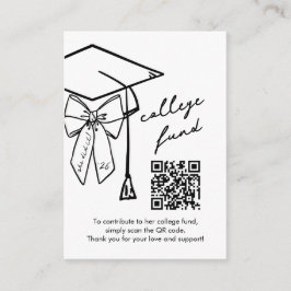 Graduation College Fund QR Code Cap & Bow Informatiekaartje