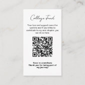 Graduation College Fund QR Code Minimalist Modern Informatiekaartje (Voorkant)