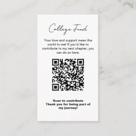 Graduation College Fund QR Code Minimalist Modern Informatiekaartje