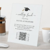 Graduation College Fund with QR Code Reclamebord Met Voetstuk (Insitu)