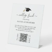 Graduation College Fund with QR Code Reclamebord Met Voetstuk (Voorkant)