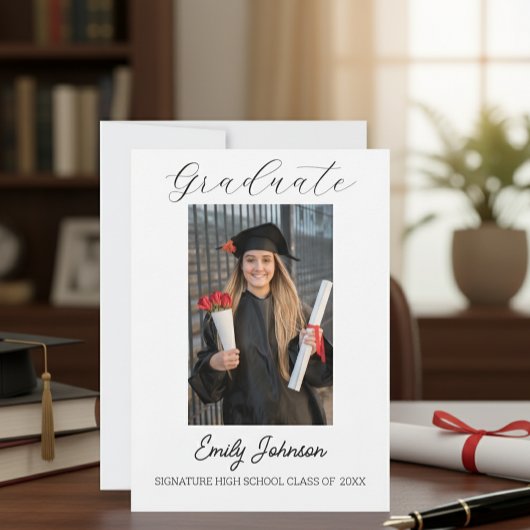 Graduation Congratulations Card - custom Photo Aankondiging