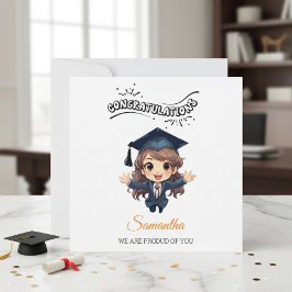 Graduation Congratulations Card with Illustration Feestdagenkaart