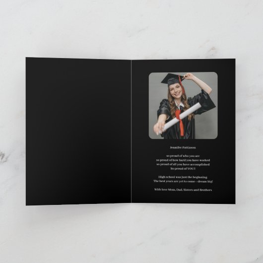 Graduation Congratulations Dream Big Graduate Kaart (Binnen)