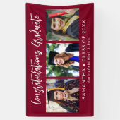 Graduation Congratulations Graduate 3 Photo Maroon Spandoek (Verticaal)