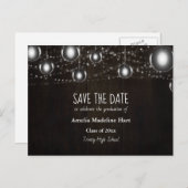 Graduation Country | String Lights Save The Date  Aankondigingskaart (Voorkant / Achterkant)