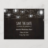 Graduation Country | String Lights Save The Date  Aankondigingskaart (Voorkant)