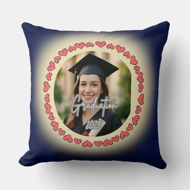 Graduation Custom Photo Throw Pillow Kussen (Voorkant)