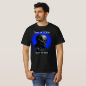 Graduation Cyber Skull Blue Glow Robot Head Design T-shirt (Voorkant volledig)