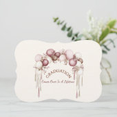 Graduation Daughter Balloons Invitation Kaart (Staand voorkant)