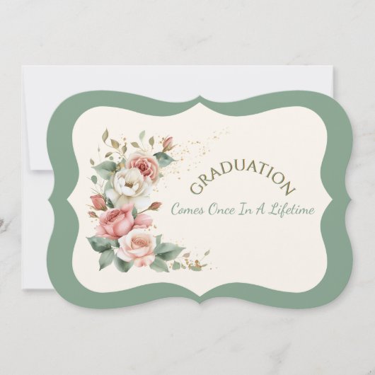 Graduation Daughter Floral Bouquet Invitation Kaart (Voorkant)