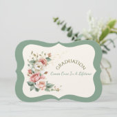 Graduation Daughter Floral Bouquet Invitation Kaart (Staand voorkant)