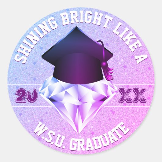 Graduation Diamond Klas van | Envelope Seal Ronde Sticker (Voorkant)