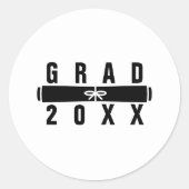 Graduation Diploma Black Envelope Seal Ronde Sticker (Voorkant)