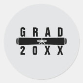 Graduation Diploma Black & Silver Envelope Seal Ronde Sticker (Voorkant)