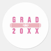 Graduation Diploma Blush & Pink Envelope Seal Ronde Sticker (Voorkant)