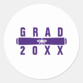 Graduation Diploma Purple Envelope Seal Ronde Sticker (Voorkant)