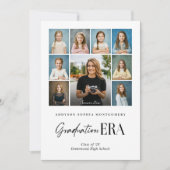 Graduation Era Then & Now Grad Photo Collage Party Kaart (Voorkant)