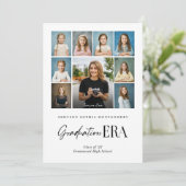 Graduation Era Then & Now Grad Photo Collage Party Kaart (Staand voorkant)