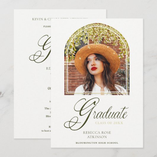 Graduation Fancy Arch Effect Wisteria Flowers  Kaart (Voorkant / Achterkant)