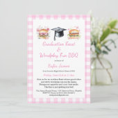 Graduation Feast Wordplay Fun BBQ Invitation Kaart (Staand voorkant)
