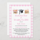 Graduation Feast Wordplay Fun BBQ Invitation Kaart (Voorkant / Achterkant)