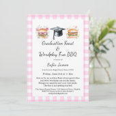 Graduation Feast Wordplay Fun BBQ Invitation Kaart (Staand voorkant)