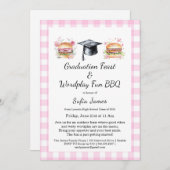 Graduation Feast Wordplay Fun BBQ Invitation Kaart (Voorkant / Achterkant)