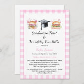 Graduation Feast Wordplay Fun BBQ Invitation Kaart (Voorkant / Achterkant)