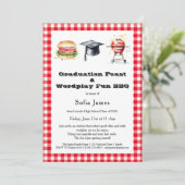 Graduation Feast & Wordplay Fun BBQ Party Kaart (Staand voorkant)