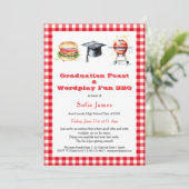 Graduation Feast & Wordplay Fun BBQ Party Kaart (Staand voorkant)