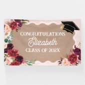 Graduation floral craft party banner (Horizontaal)